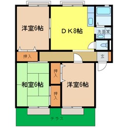 グリーンビレッジA棟の物件間取画像